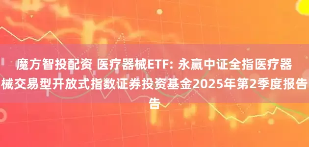 魔方智投配资 医疗器械ETF: 永赢中证全指医疗器械交易型开放式指数证券投资基金2025年第2季度报告